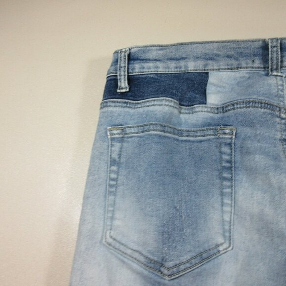 Venus womens dark medium light wash distressed patchwork skinny jeans 8x30 EUC - Picture 7 of 13